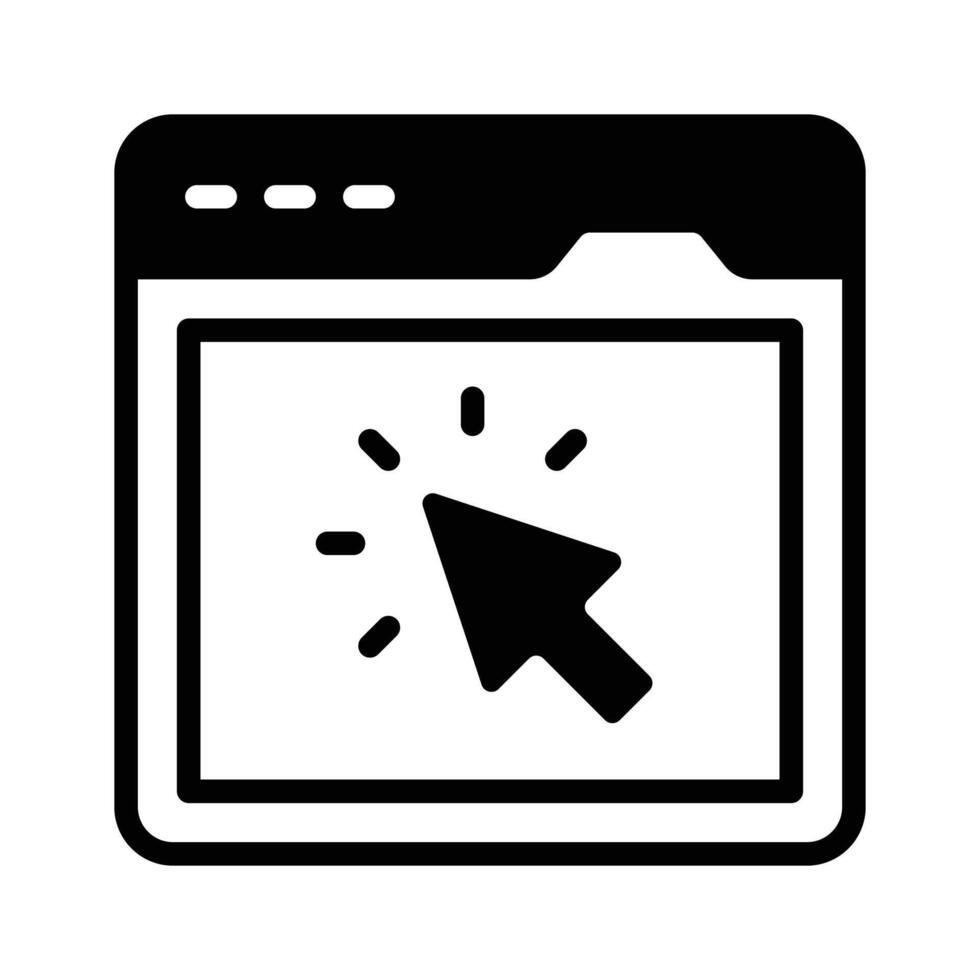 A filled style icon depicting finance website homepage. vector