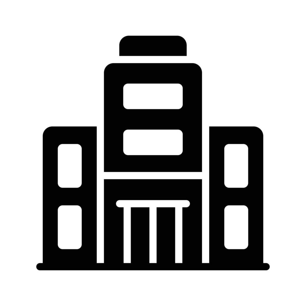 A solid style icon of office workspace building vector