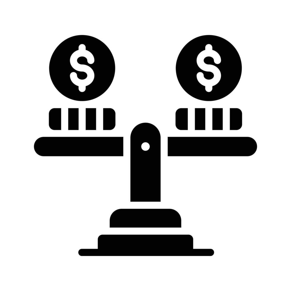 A glyph style icon showing financial stability vector