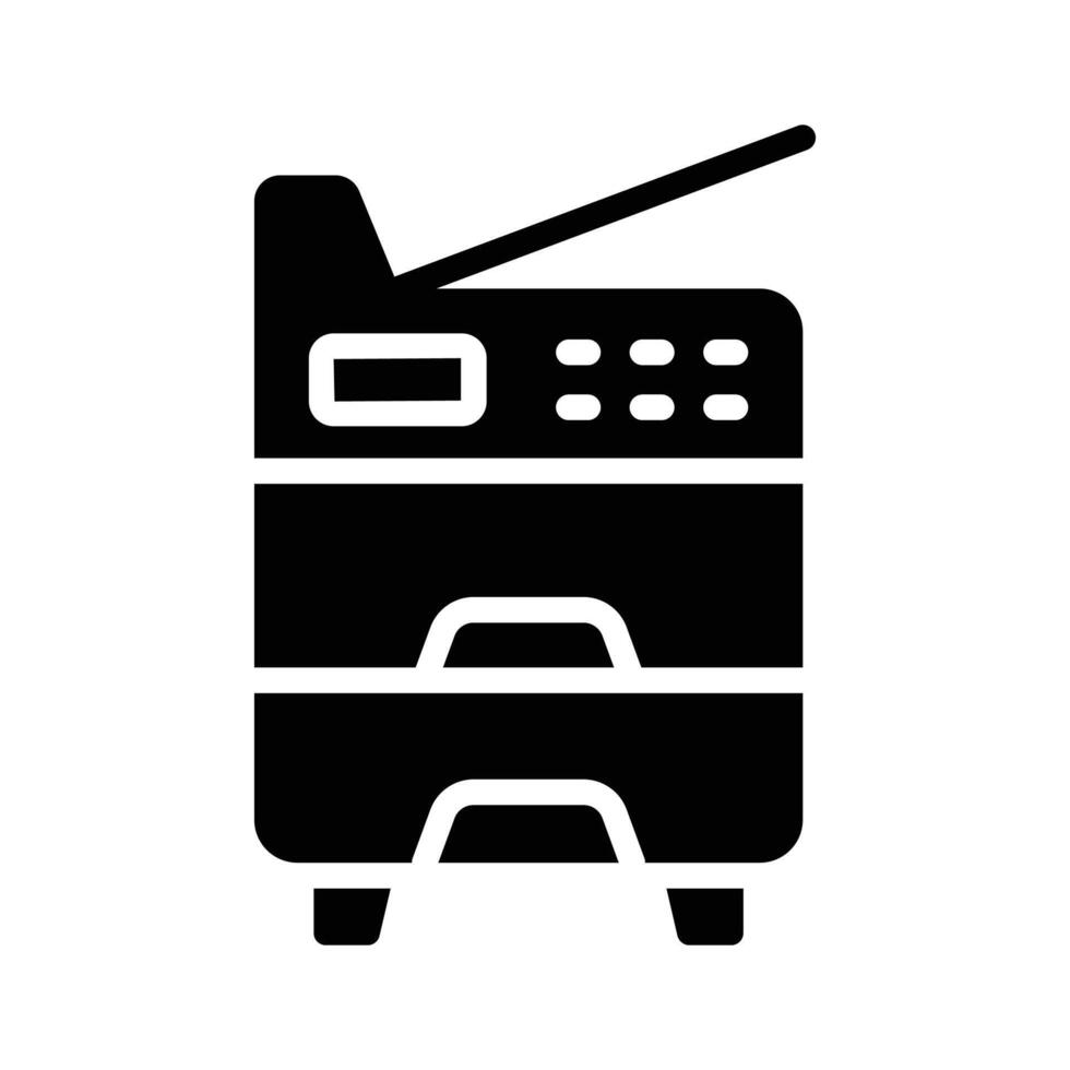 A glyph style icon showing office copier machine vector