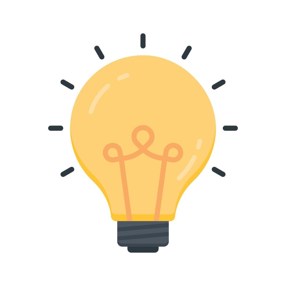 A modern flat icon of lightbulb symbolizing creative idea vector