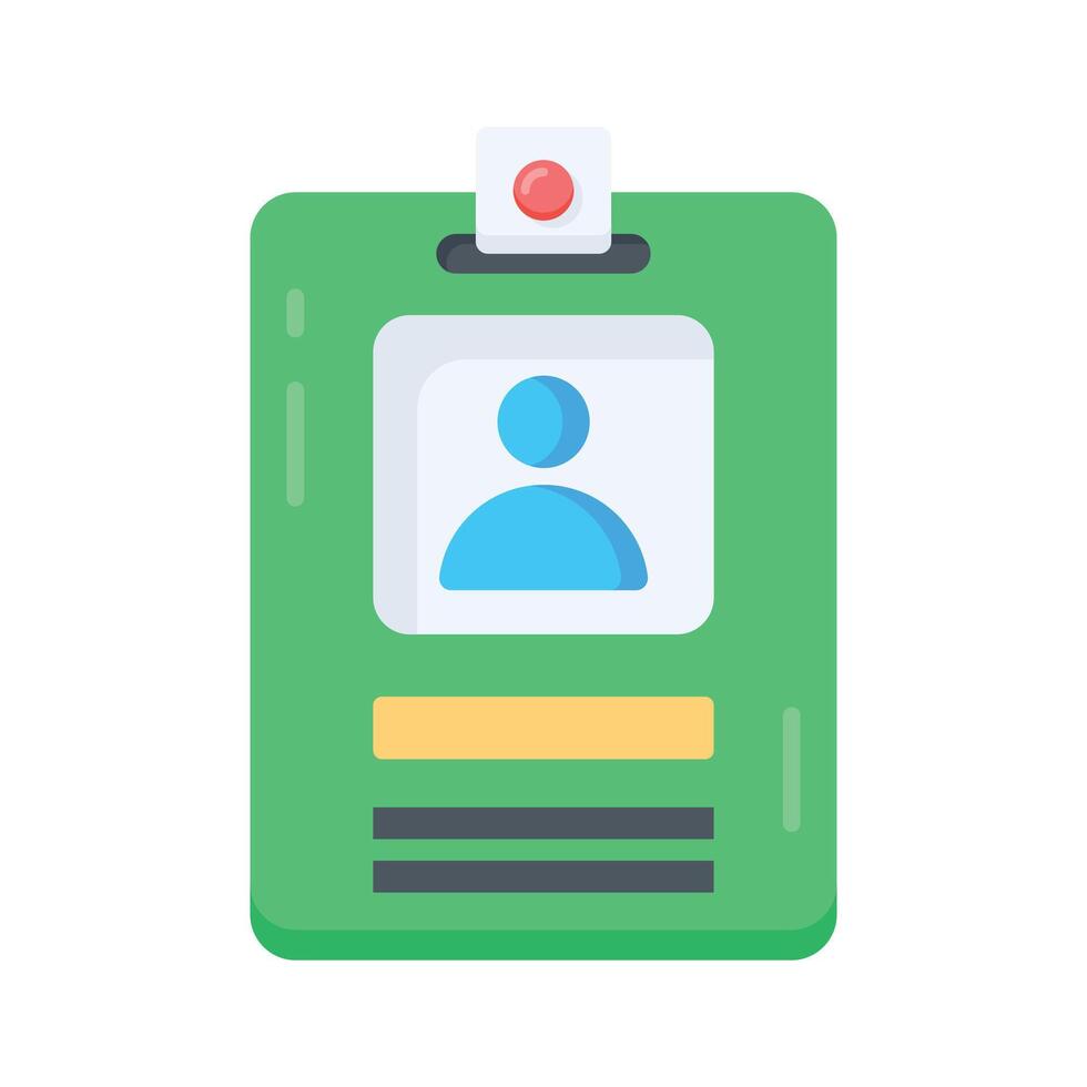 A flat style icon showing employee badge vector