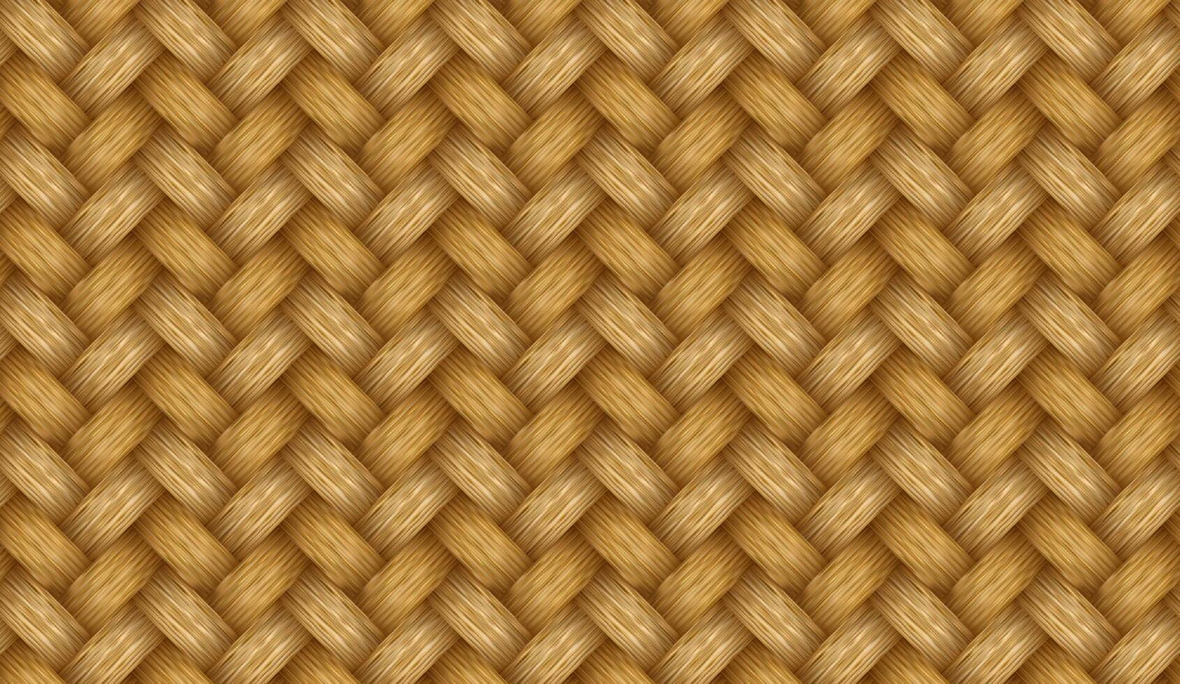 Reed mat with cross-striped woven bamboo texture vector