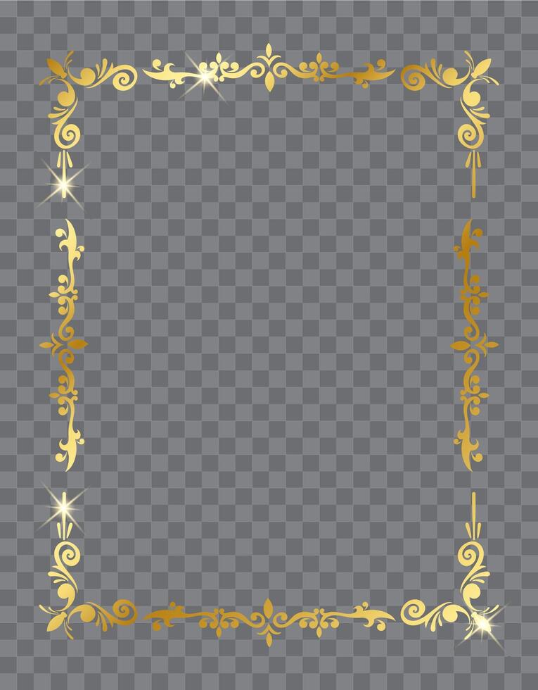 Decorative Gold Border Element vector