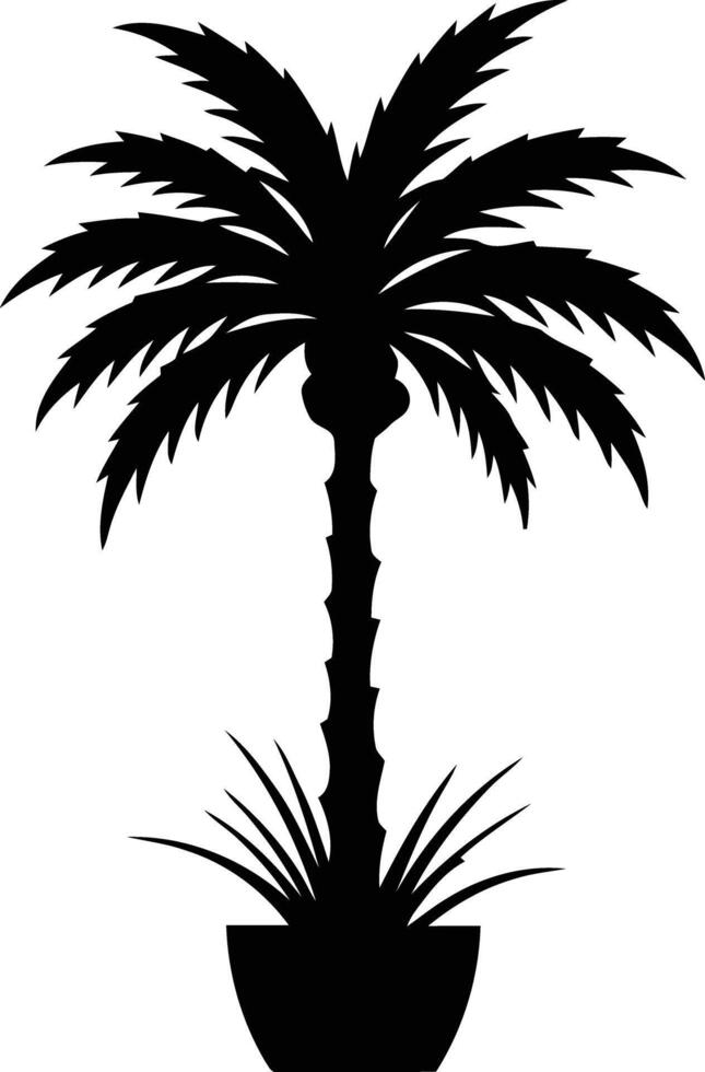 urban palm tree silhouette modern architectural style tropical design vector
