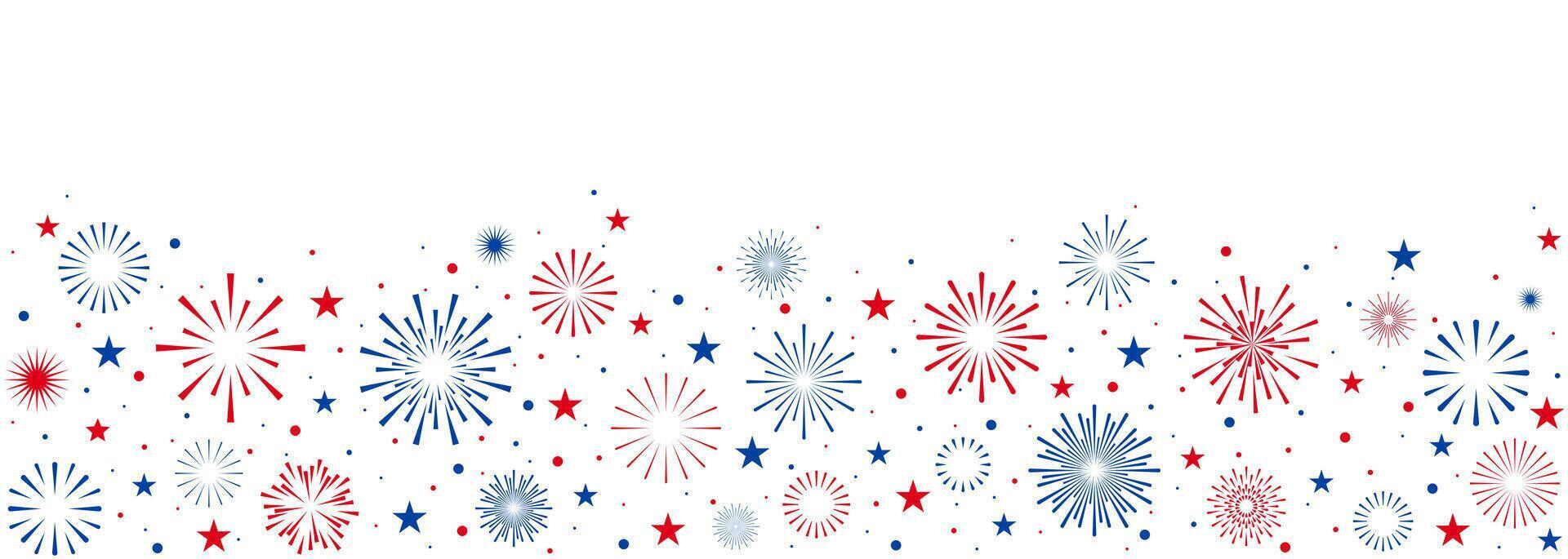 Fourth July background, 4th July border, Independence banner vector
