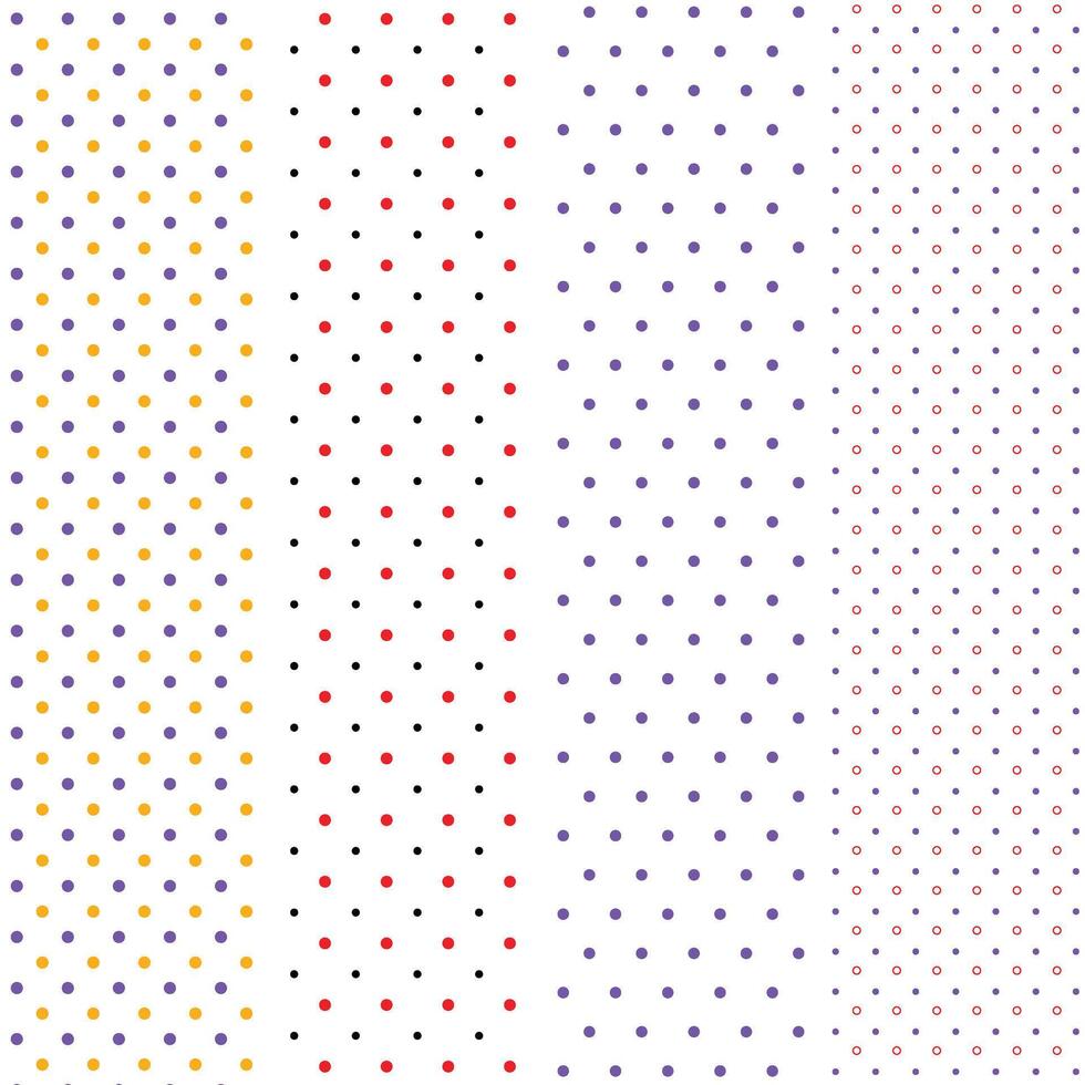 a set of four different polka dot patterns on white background vector