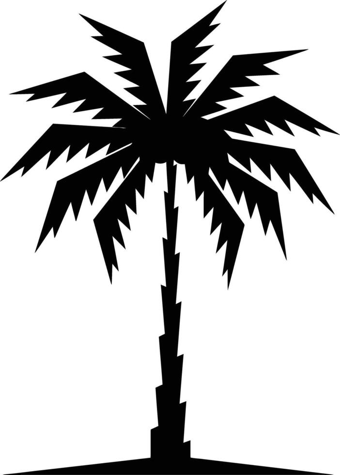 Stylish Tropical Palm Tree Silhouette Minimal Line Art Concept vector