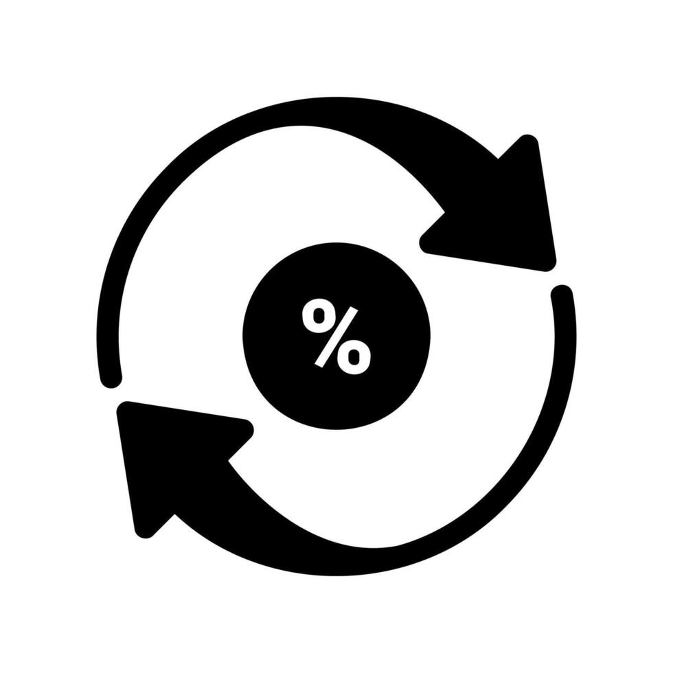 Circular Arrows Surrounding a Percentage Symbol Icon vector