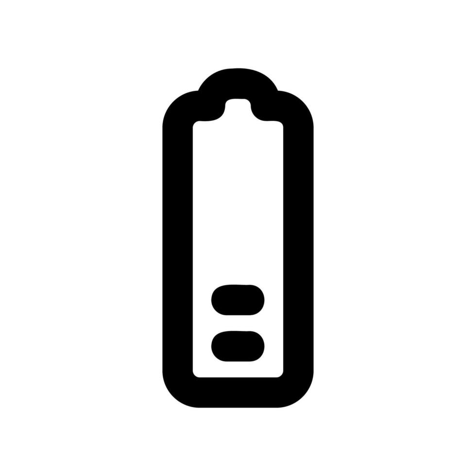 Battery Level Indicator Icon Displaying Two Charge Segments vector