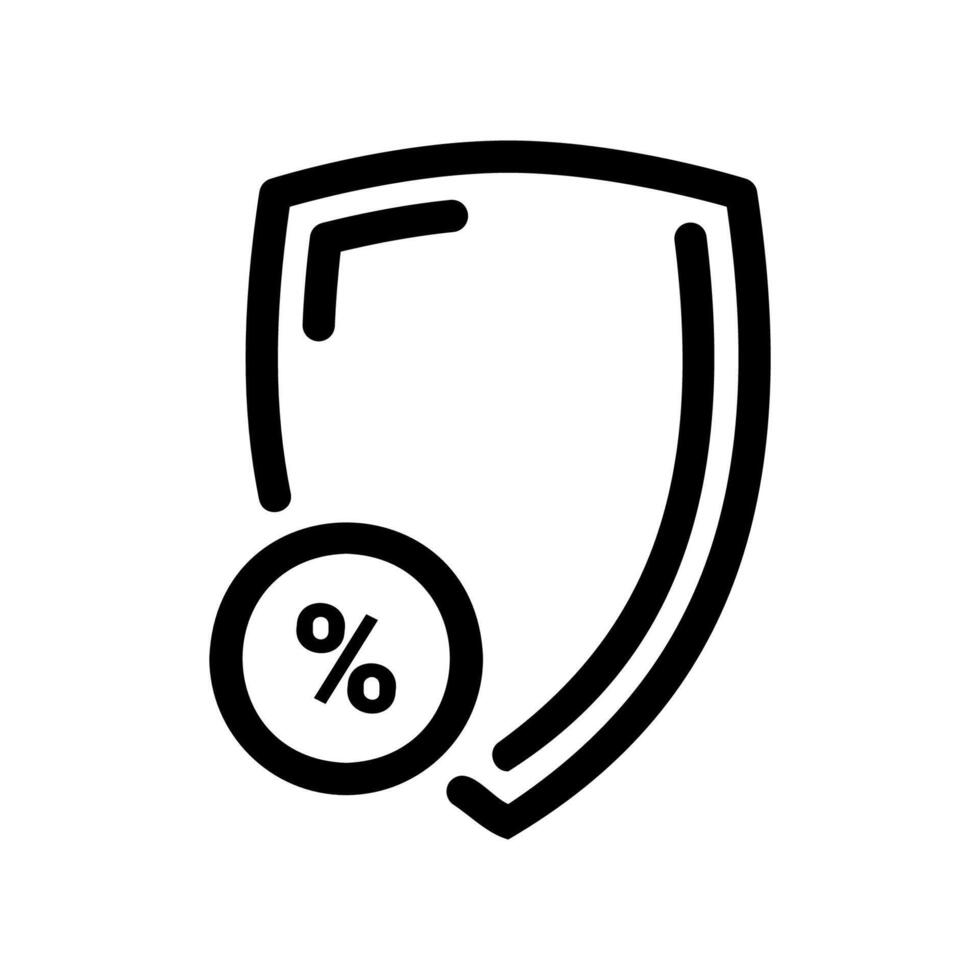 Financial Protection Guarantee Represented by a Shield and Percent vector