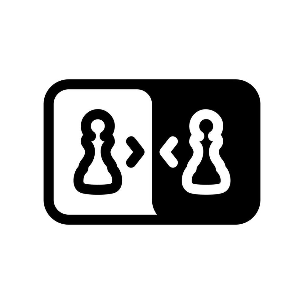 Player vs Player Matchup Icon with Opposing Pawns vector