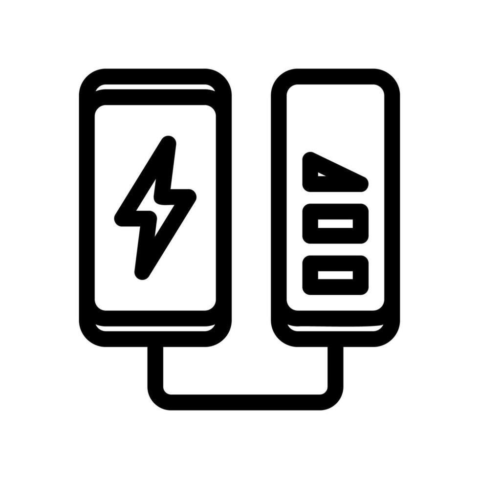 Smartphone Receiving Power from Portable Battery vector