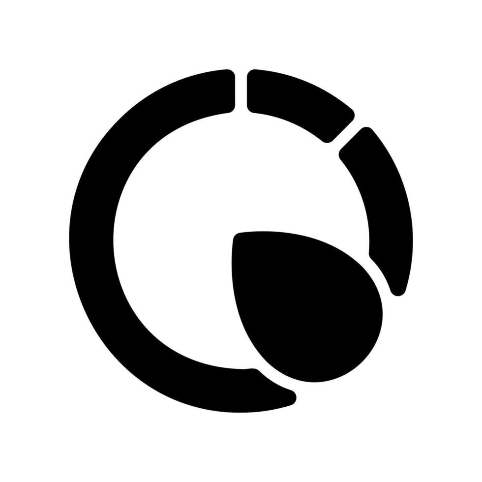 Circular Chart with Segment and Leaf or Drop Symbol vector