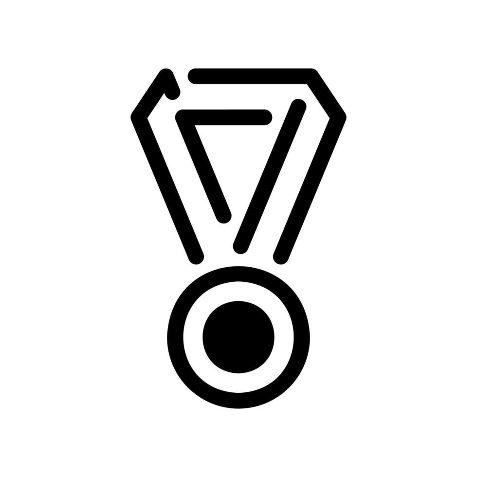 Line Art Graphic of a Circular Award Hanging from a Neck Ribbon vector