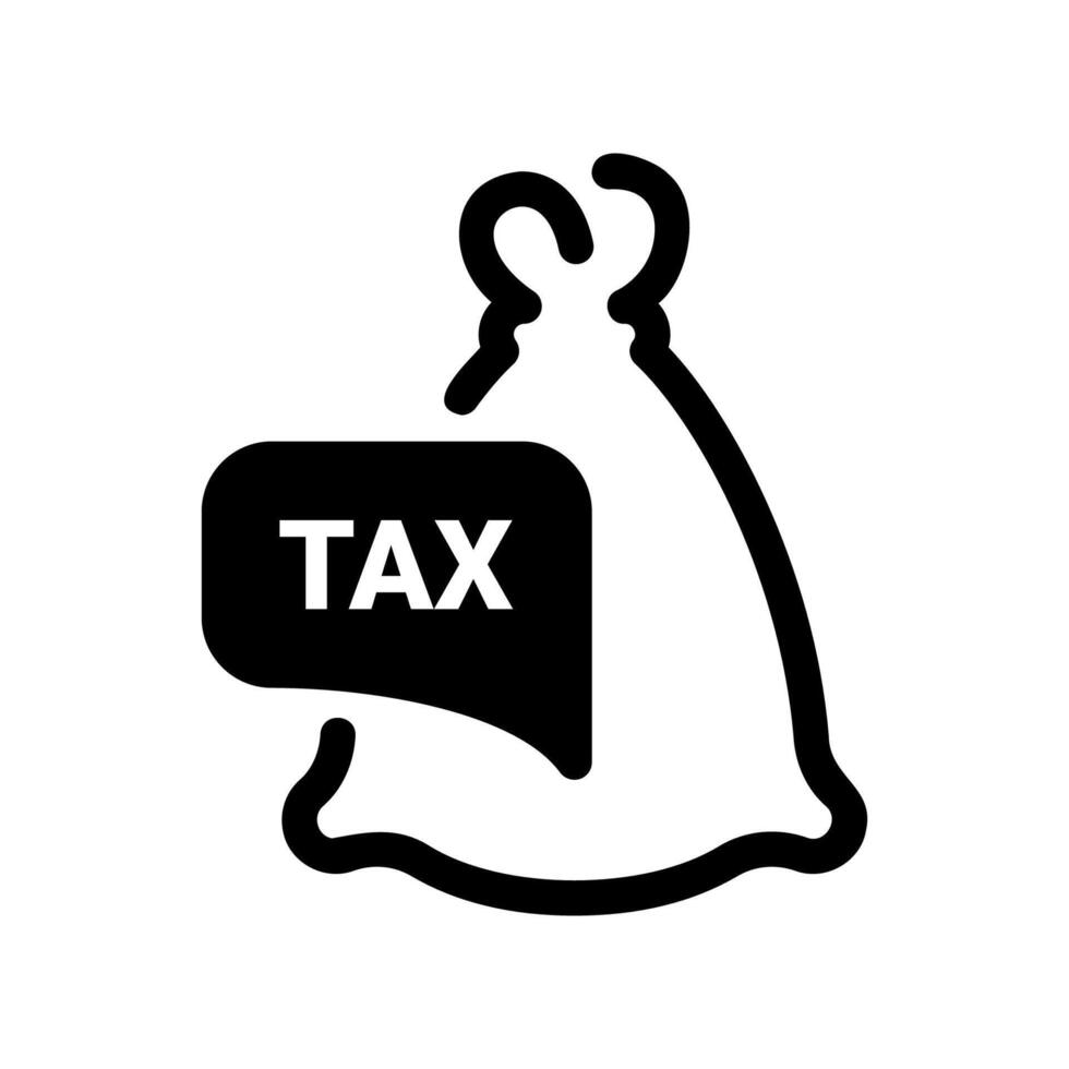 Money Bag Icon with TAX Label for Fiscal Matters vector