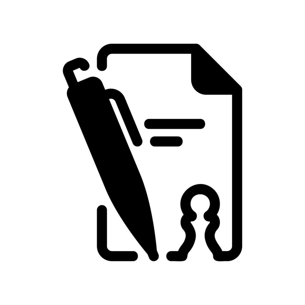 Document and Pen with a Chess Pawn for Game Notation vector