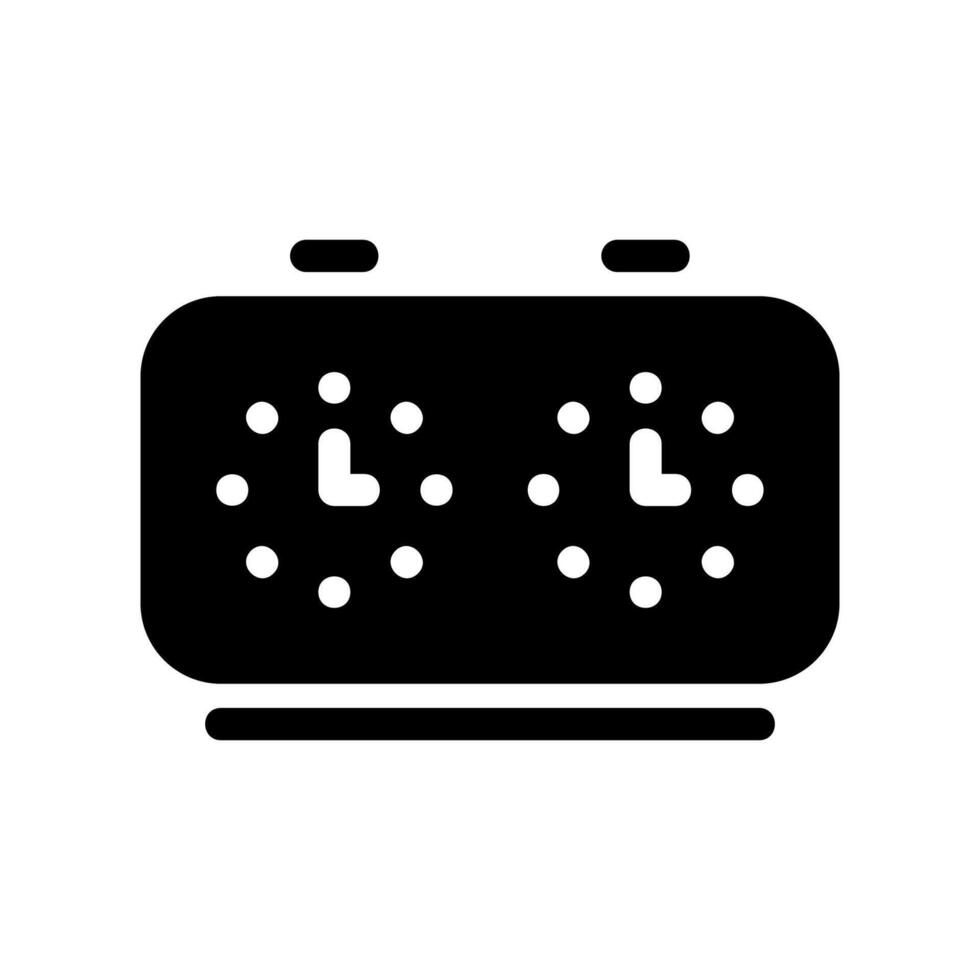 Solid Glyph Icon of a Digital Chess Clock for Tournament Play vector
