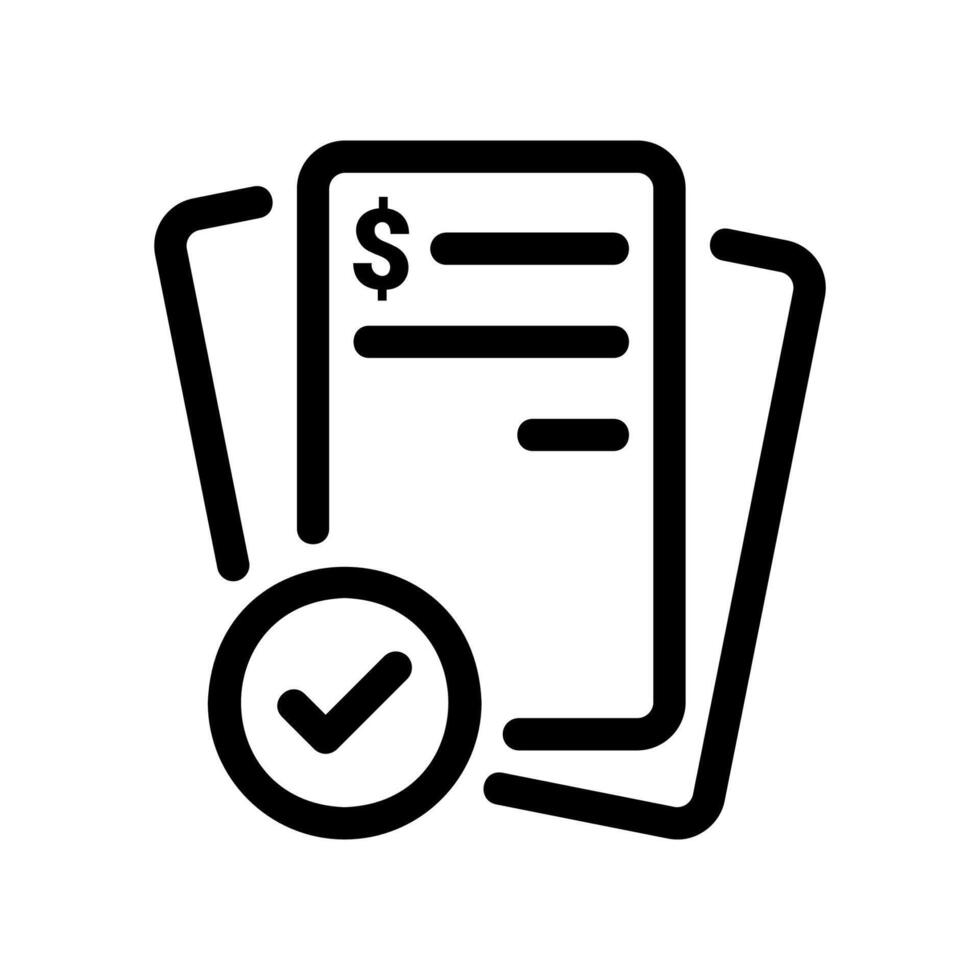 Approved Financial Document with a Dollar Sign and a Checkmark vector