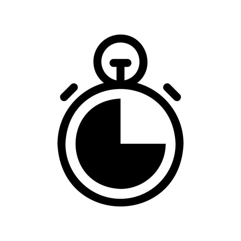 Monochrome Stopwatch Icon Representing a Thirty Minute Interval vector