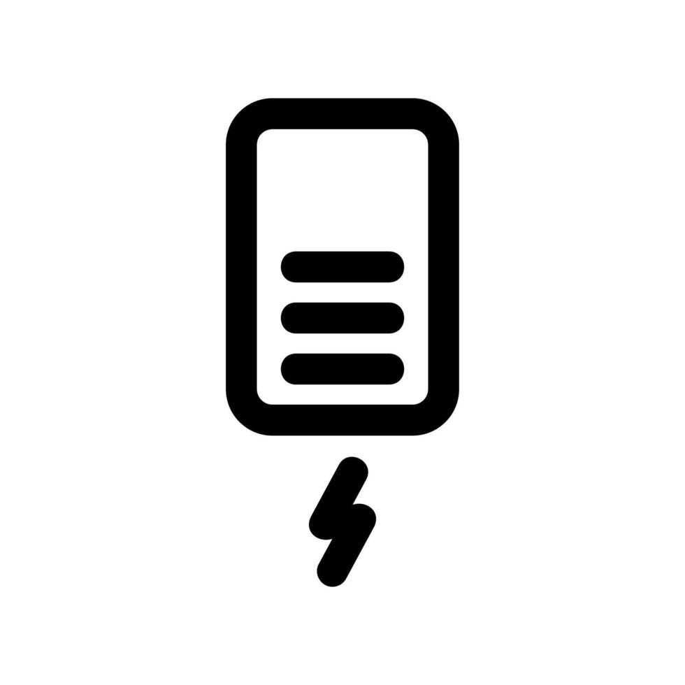 Battery Icon Displaying Active Charging Process with Lightning Bolt vector