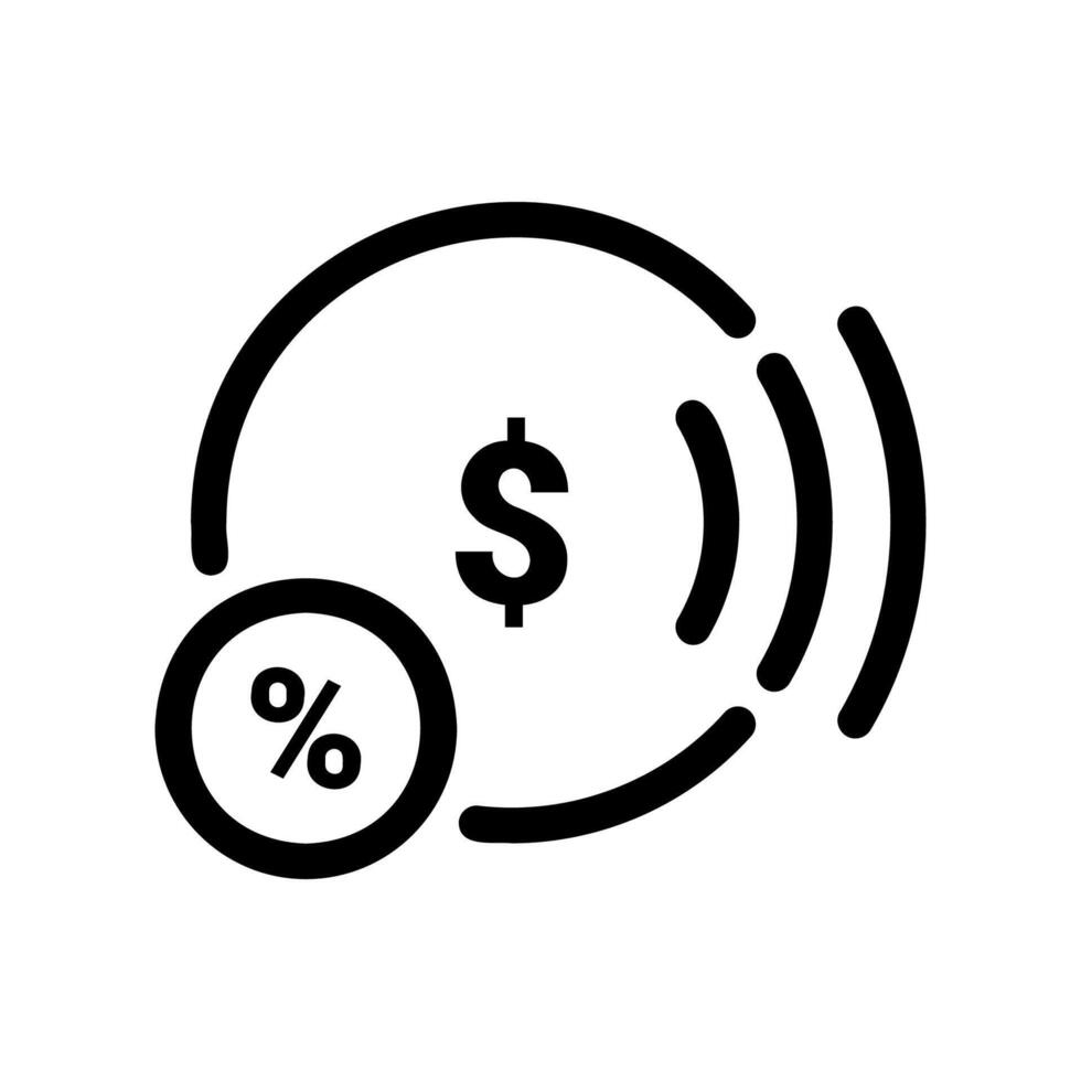 Financial Alert Icon with Dollar and Percentage Sign Notifications vector