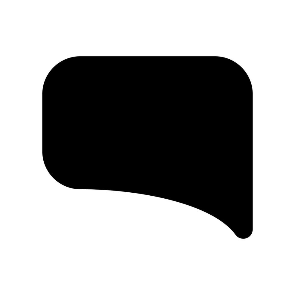 Solid Black Speech Bubble Icon for Communication or Chat vector