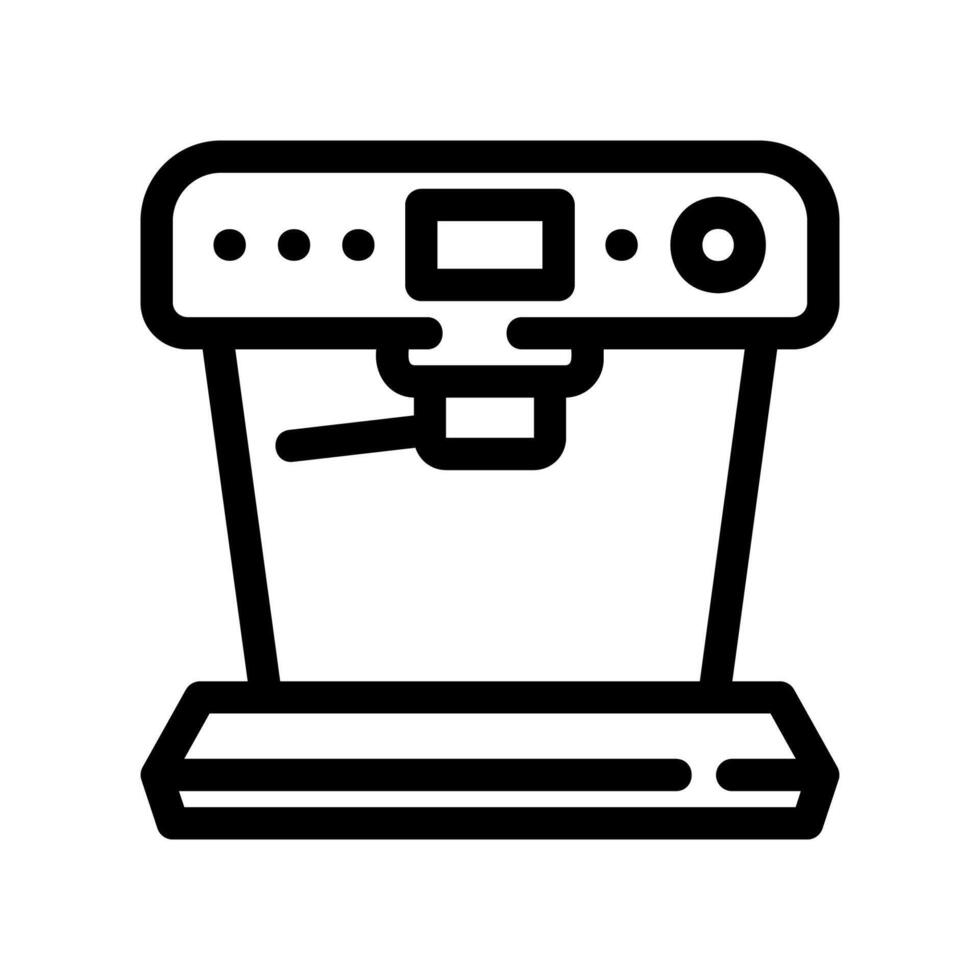 Monochrome Line Art Icon of an Automatic Coffee Maker Appliance vector
