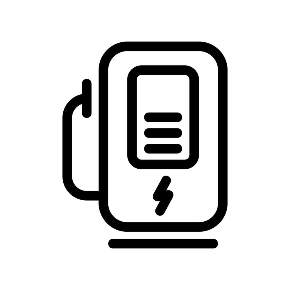 Electric Vehicle Charging Station with Battery Level Indicator vector