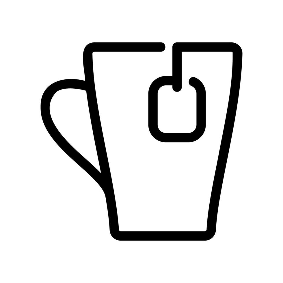 Mug with a Teabag Inside, Steeping Hot Tea Beverage Icon vector
