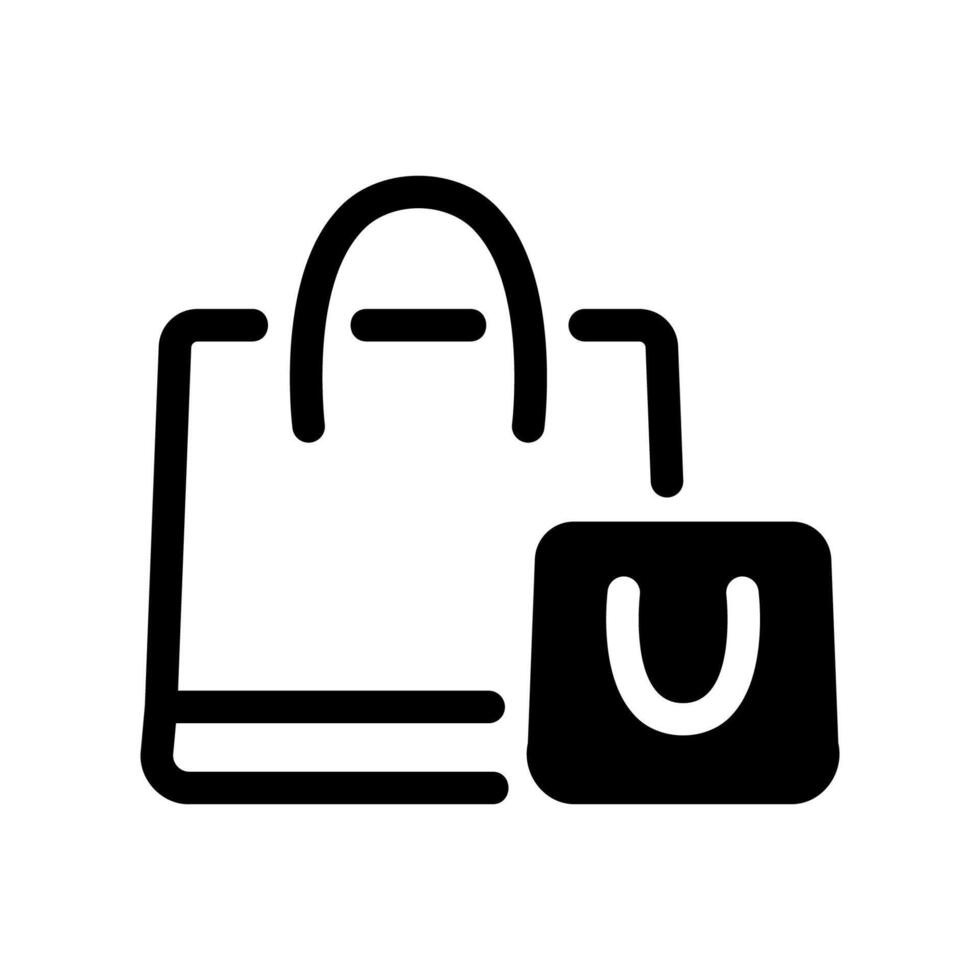 Retail Purchase Symbol Main Carry Bag and Secondary Small Bag Graphic vector