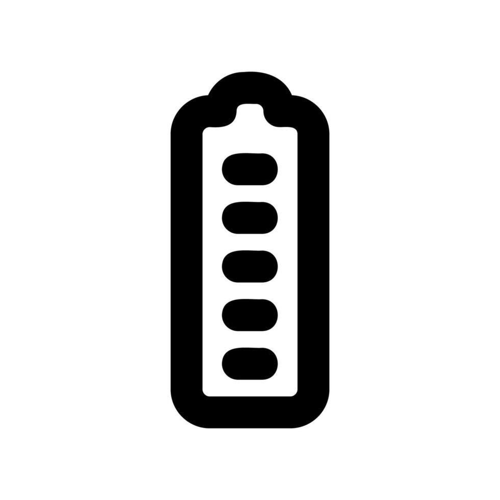 Full Battery Level Indicator Icon with All Five Charge Segments vector