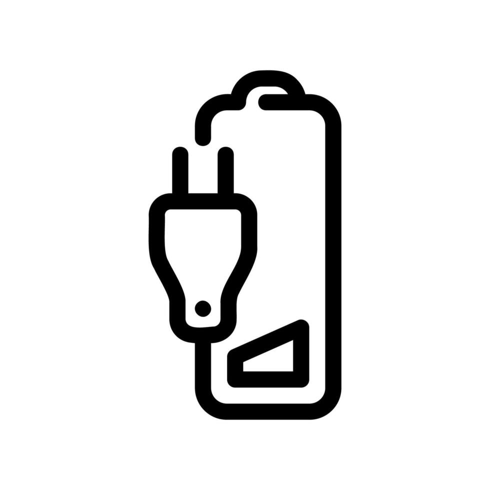 Battery Icon with a Charging Plug Indicating Power Input vector