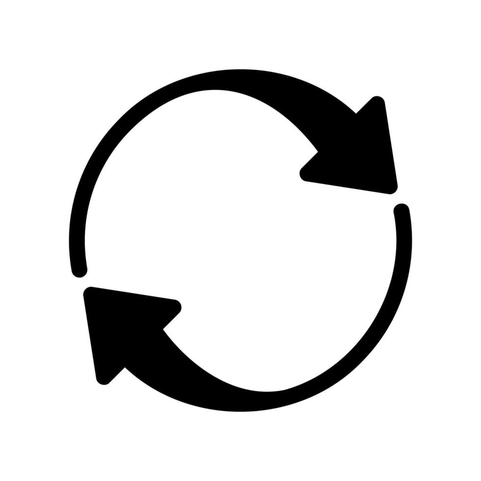 Circular Arrows Icon Symbolizing Refresh or Reload Action vector