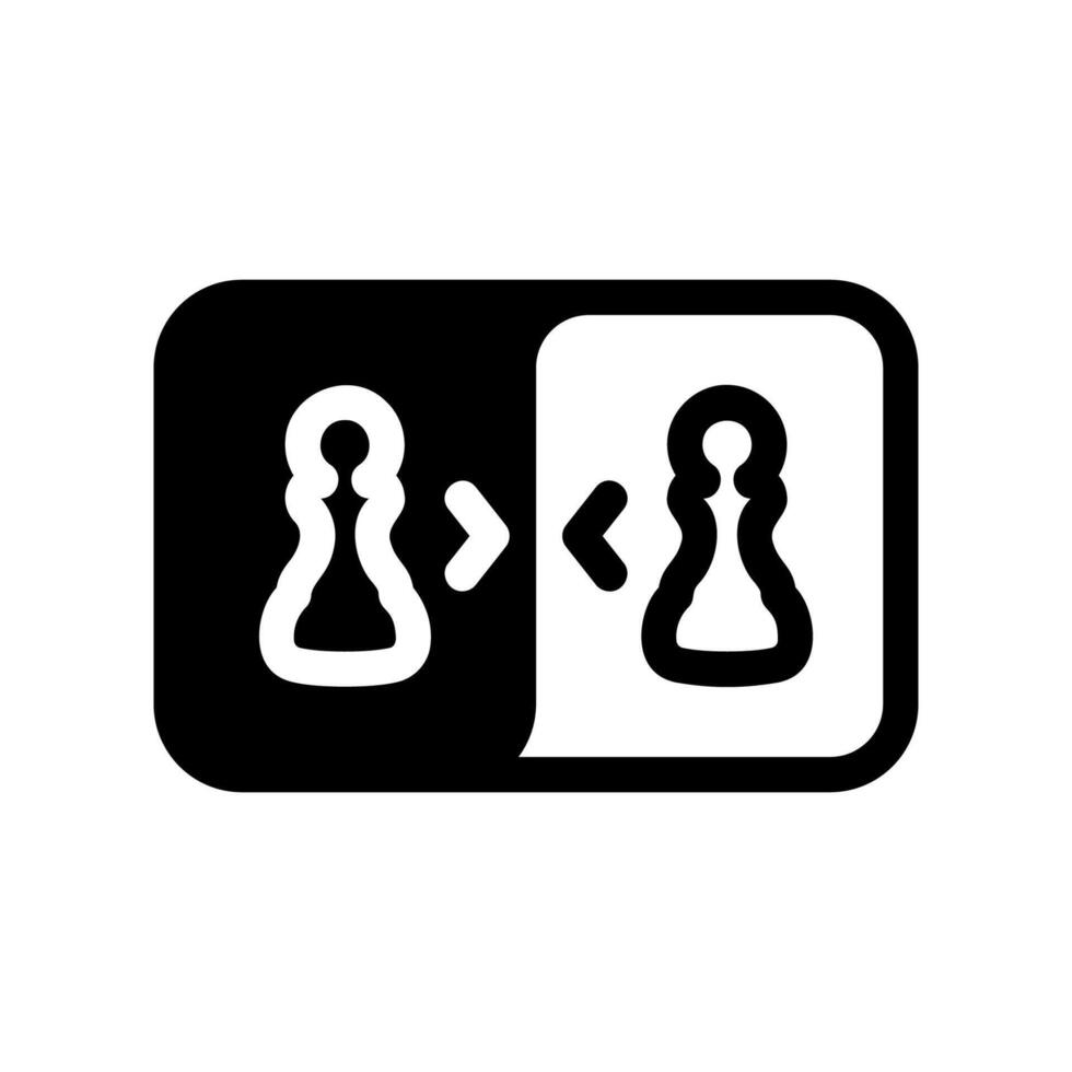 Head to Head Chess Match Icon with Opponent Pawns vector