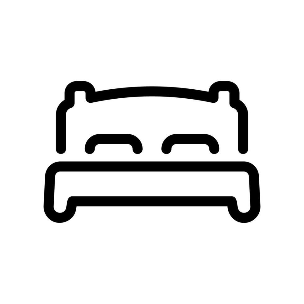 Comfortable bed outline icon representing sleep, rest or bedroom vector