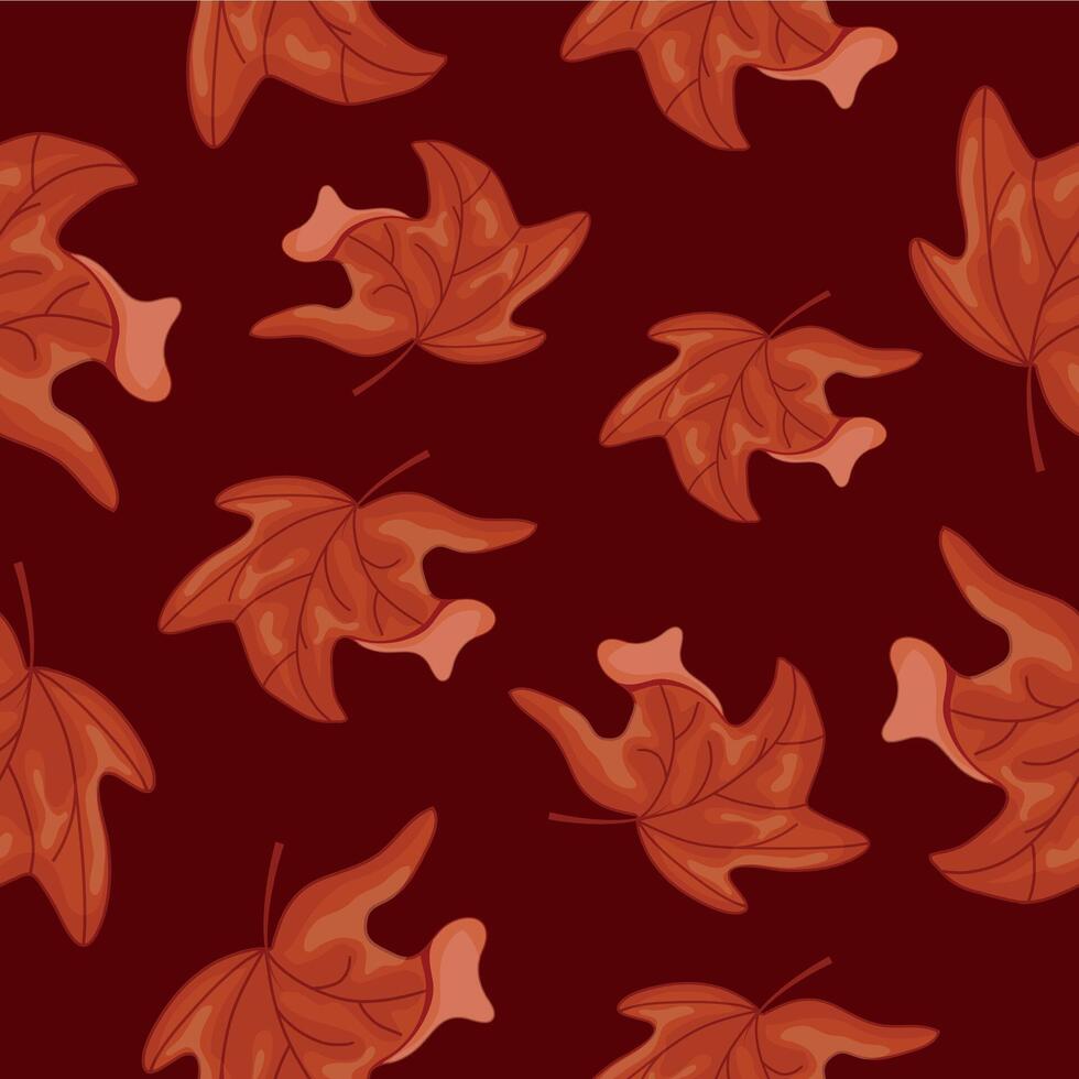 Pattern with a maple leaf in the colors of the Canadian flag on a red background, for Canada Day or autumn design vector