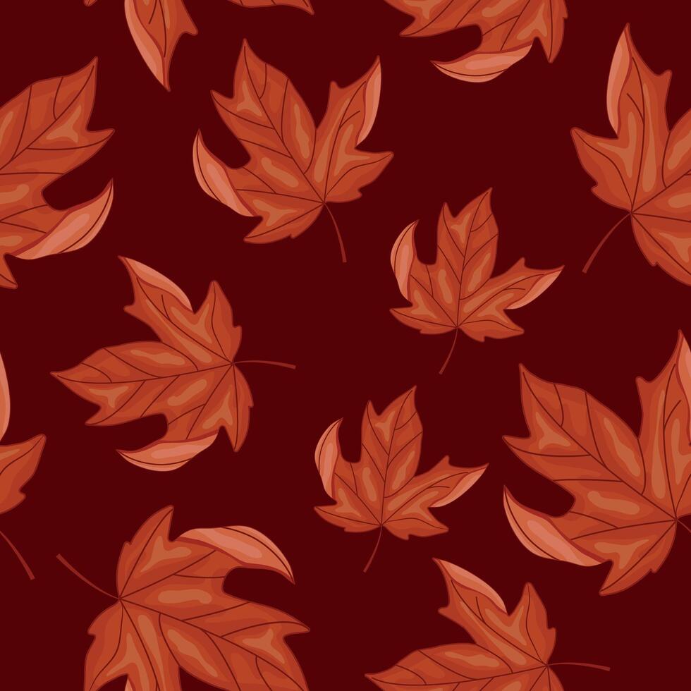 pattern with the symbol of Canada, namely a red maple leaf on a red background, for Canada Day or autumn designs vector