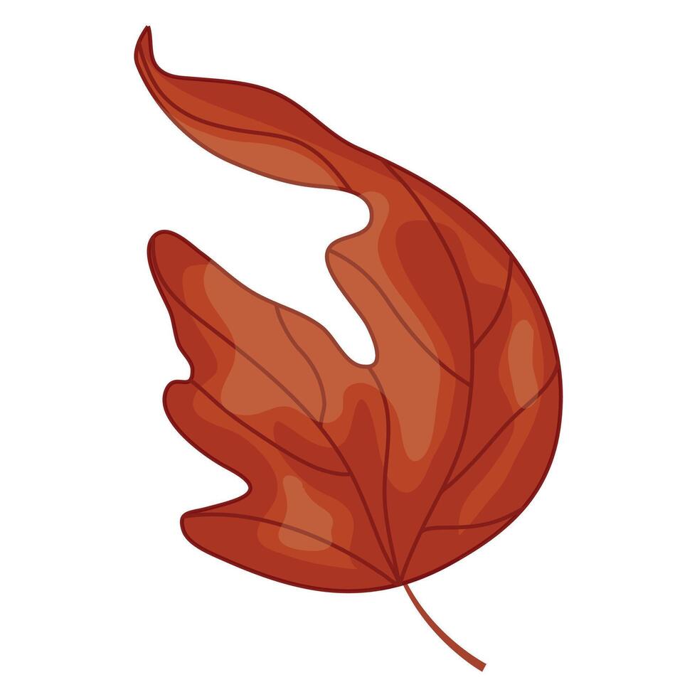 icon of a half-bent maple leaf, for Canada Day or autumn designs vector