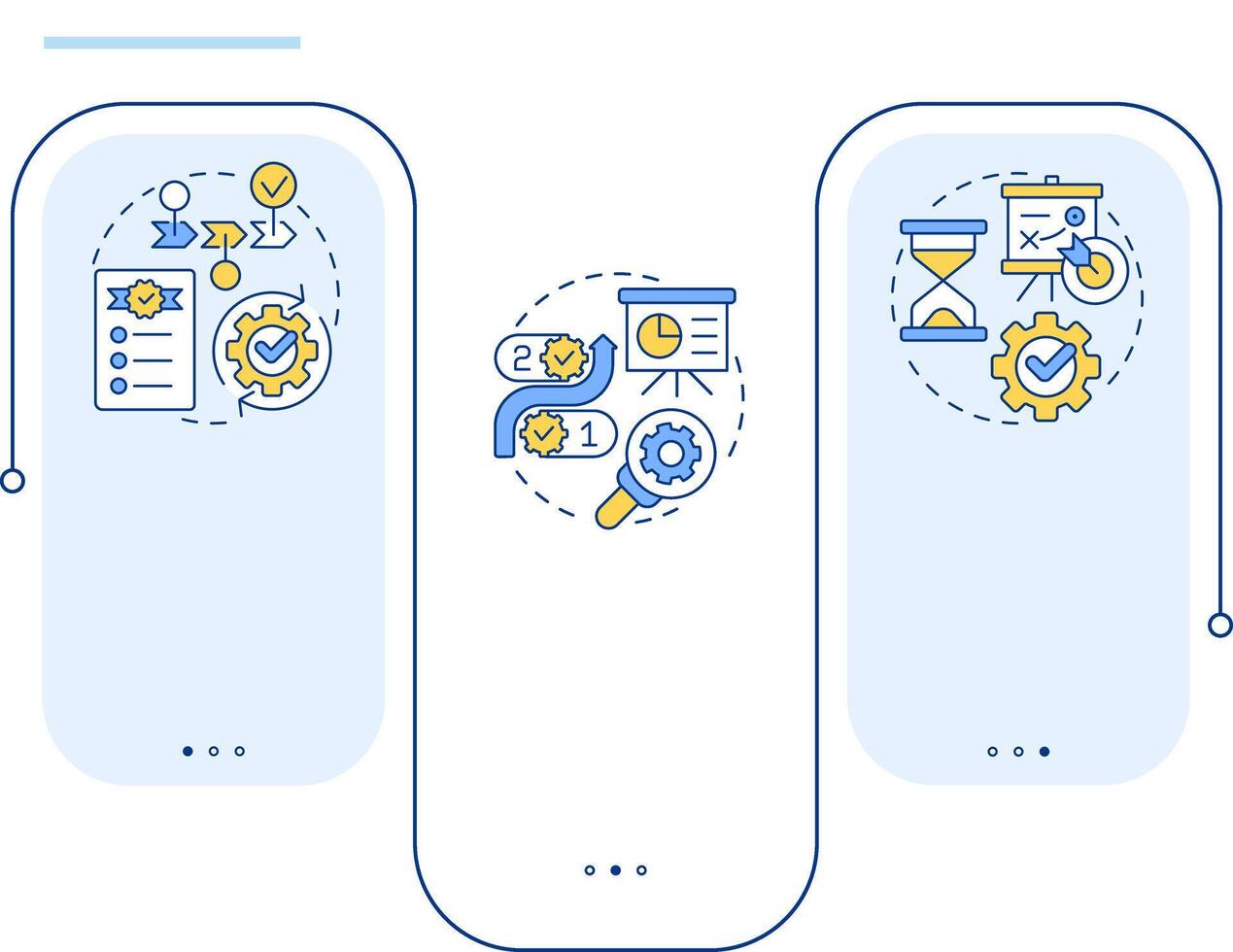 Workflow different types rectangle infographic . Compliance, regulation. Process management. Data visualization with 3 steps. Editable rectangular options chart vector
