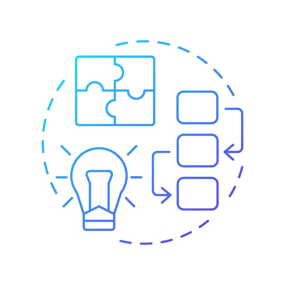 FAST diagram blue gradient concept icon. Function analysis system technique. Business, corporate. Round shape line illustration. Abstract idea. Graphic design. Easy to use in infographic, presentation vector