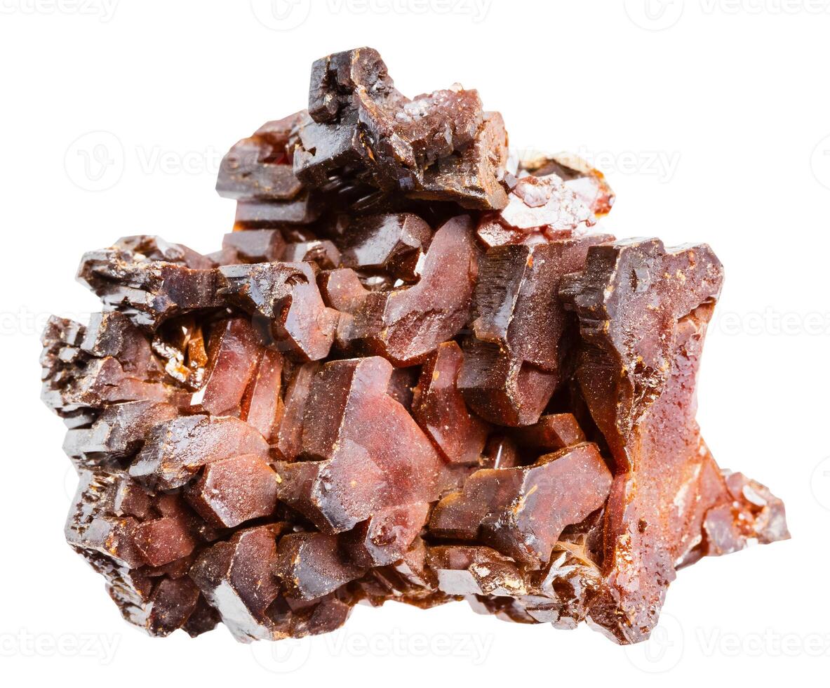 raw crystalline vanadinite mineral isolated photo