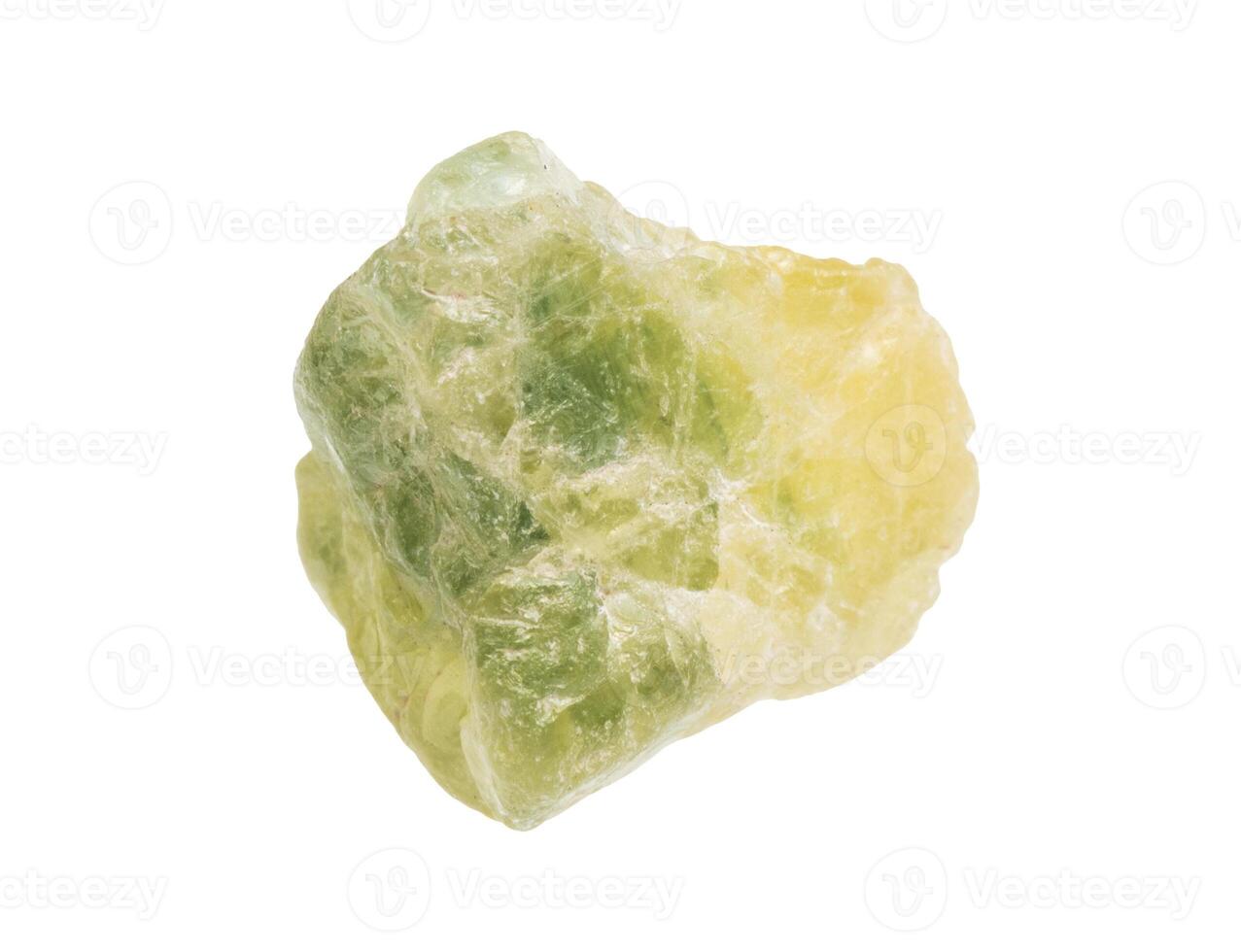 raw yellow green sapphire corundum gem isolated photo