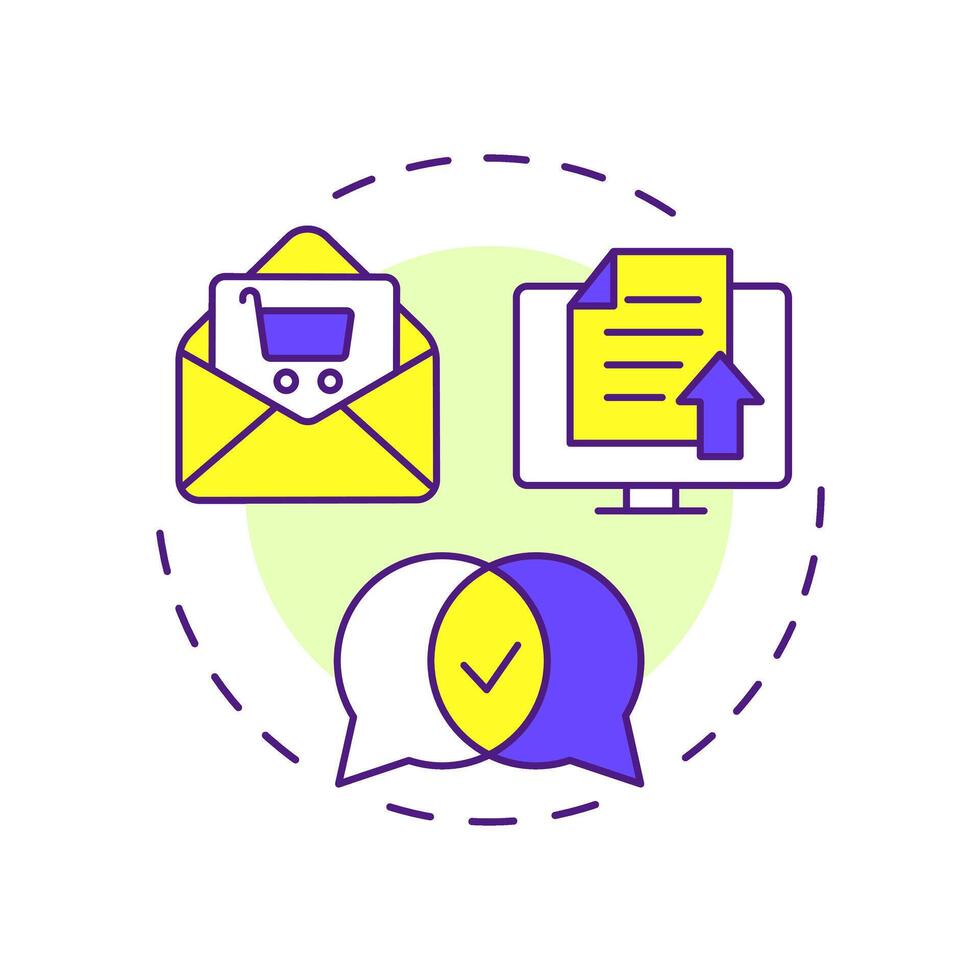 Quotation submission multi color concept icon. Documents organization, communication. Round shape line illustration. Abstract idea. Graphic design. Easy to use in infographic, article vector