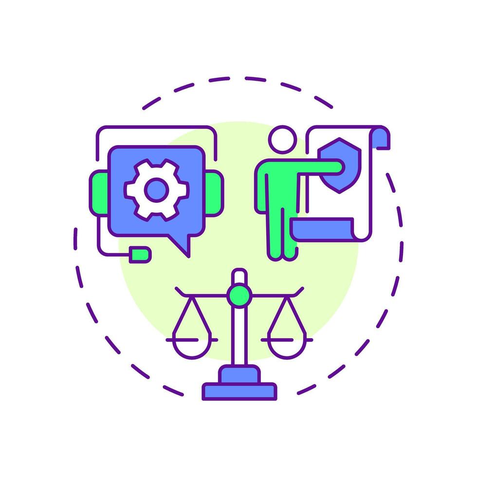Legal consultant multi color concept icon. Law, rights. Regulatory compliance. Round shape line illustration. Abstract idea. Graphic design. Easy to use in infographic, presentation vector