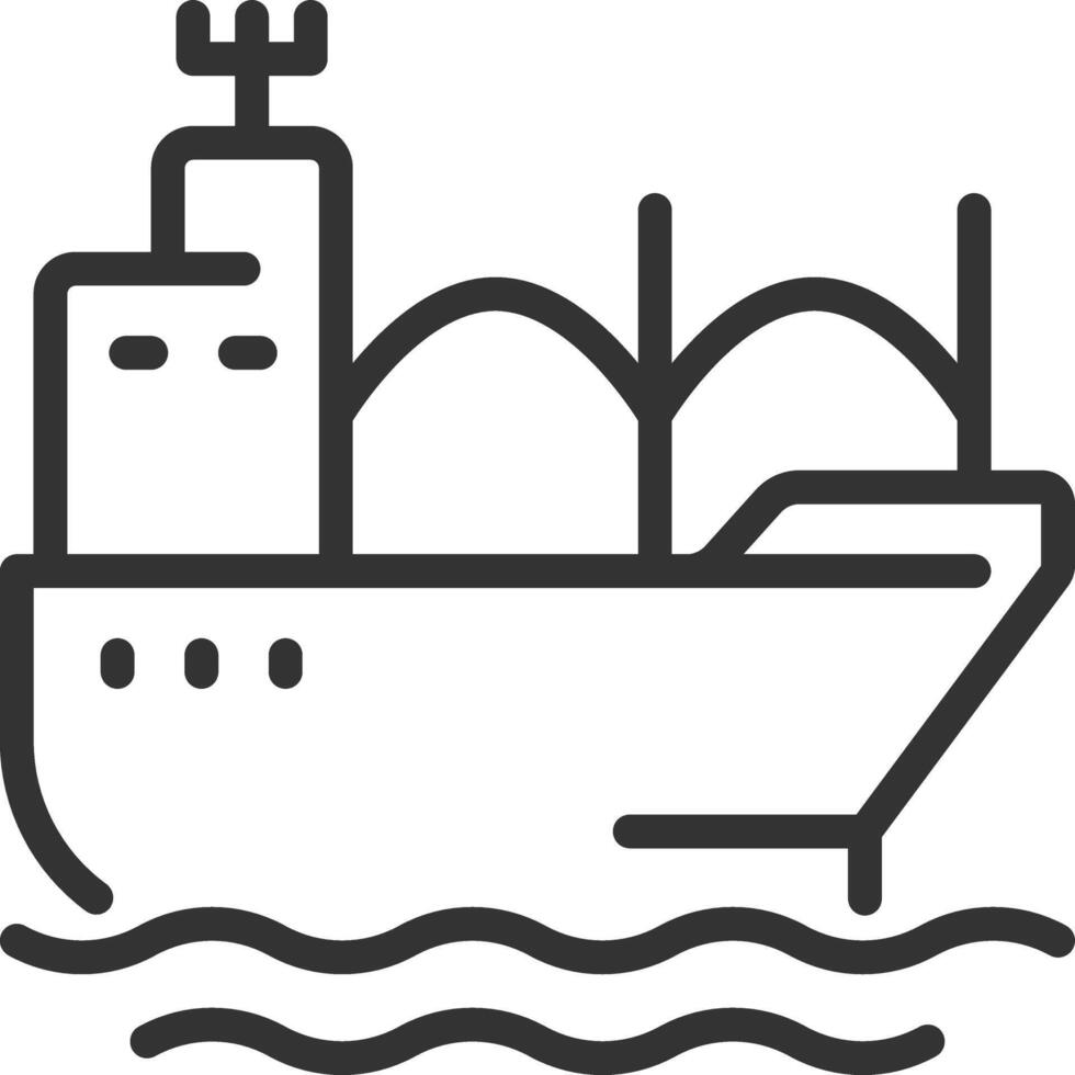 Bulk carrier pixel perfect line icon. Merchant ship transporting unpackaged cargo. Goods delivery by water. Isolated illustration. Outline symbol. Simple linear drawing. Editable stroke vector