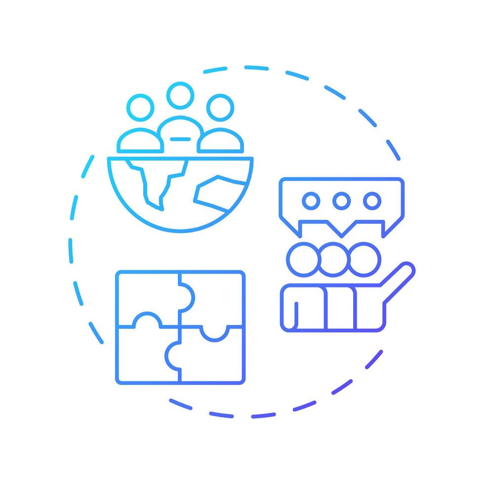 Diversity and inclusion metrics blue gradient concept icon. Track representation and equity. Workforce insight. Round shape line illustration. Abstract idea. Graphic design. Easy to use blog post vector