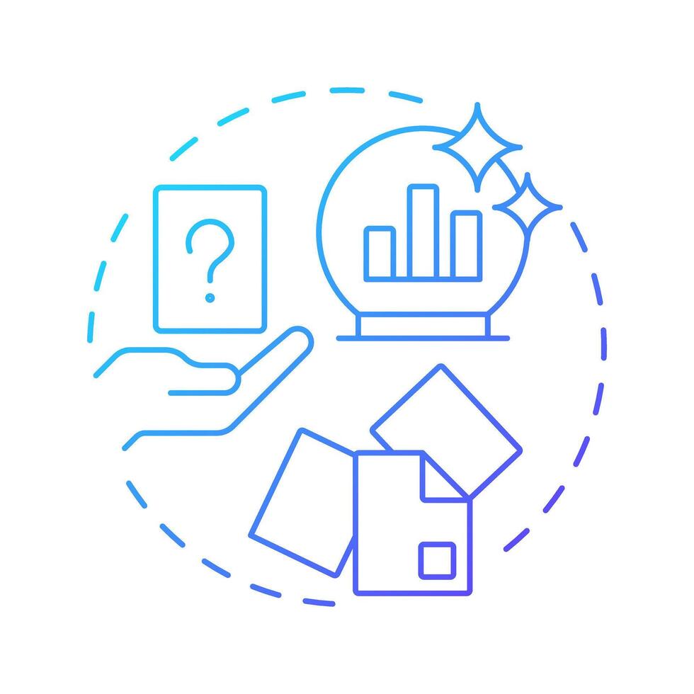 Delphi method blue gradient concept icon. Predicting long term workforce trends. Workforce forecasting technique. Round shape line illustration. Abstract idea. Graphic design. Easy to use blog post vector