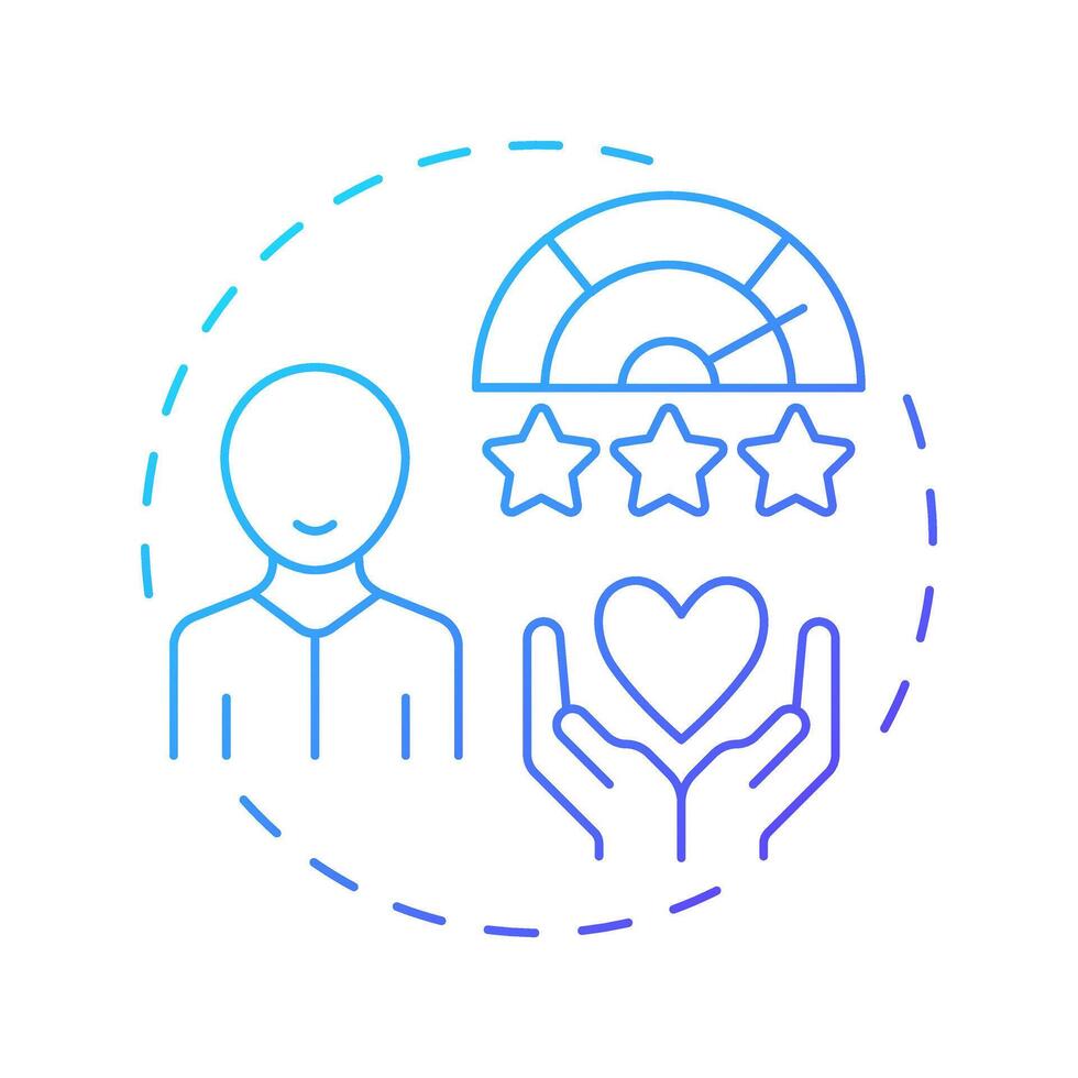 Employee net promoter score blue gradient concept icon. Measure workforces loyalty. Performance and engagement. Round shape line illustration. Abstract idea. Graphic design. Easy to use blog post vector