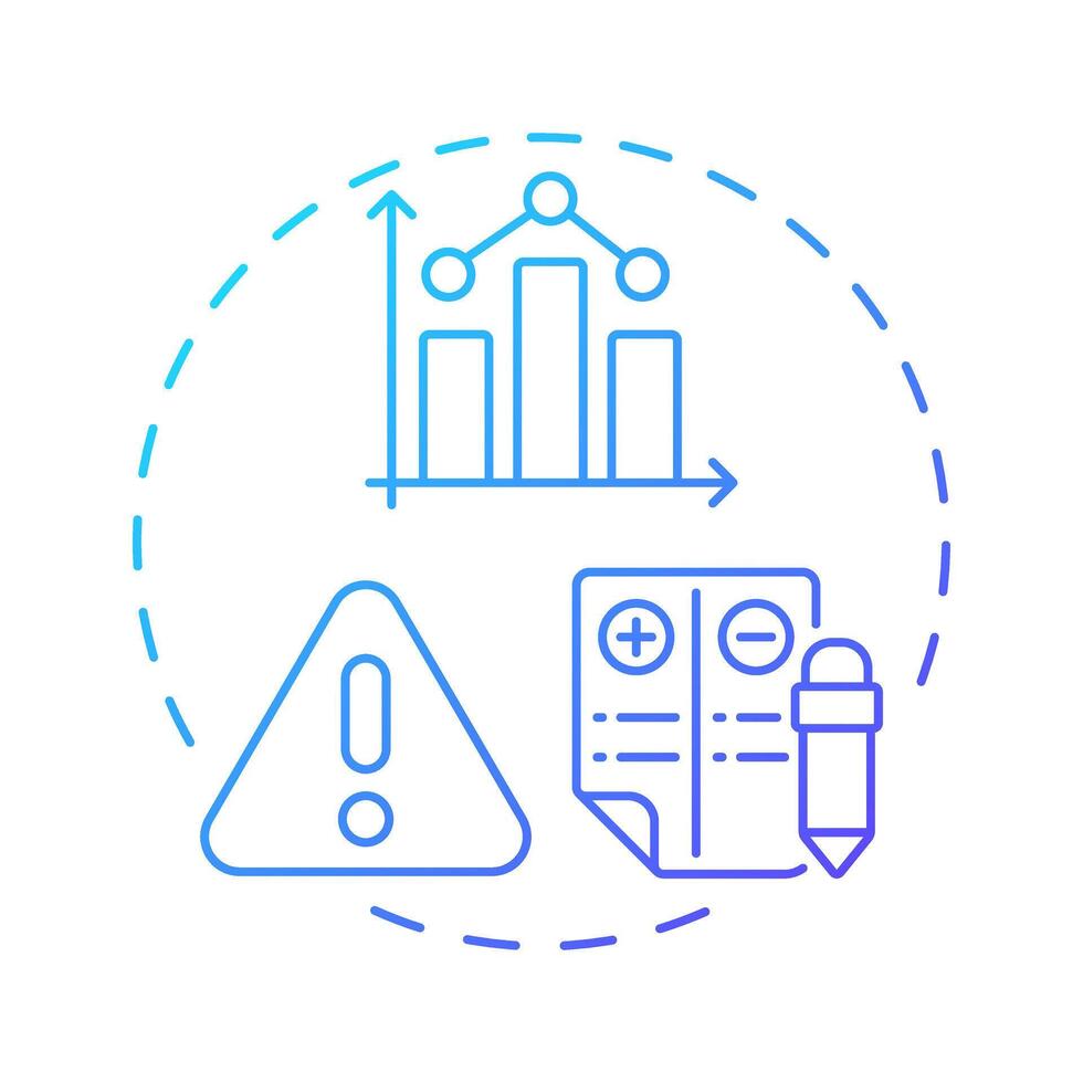 Sensitivity analysis blue gradient concept icon. HR management strategy planning. Workforce forecasting method. Round shape line illustration. Abstract idea. Graphic design. Easy to use blog post vector